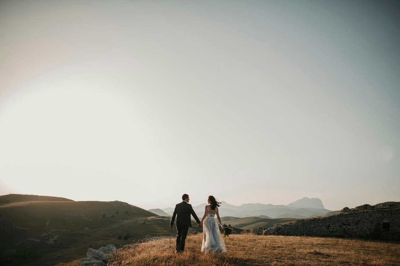 Walking together across the hills
